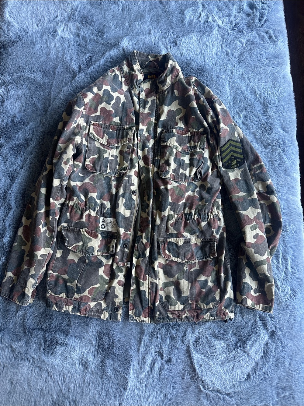 Undefeated Men's Camo Military Field Jacket - Green, Brown, Black